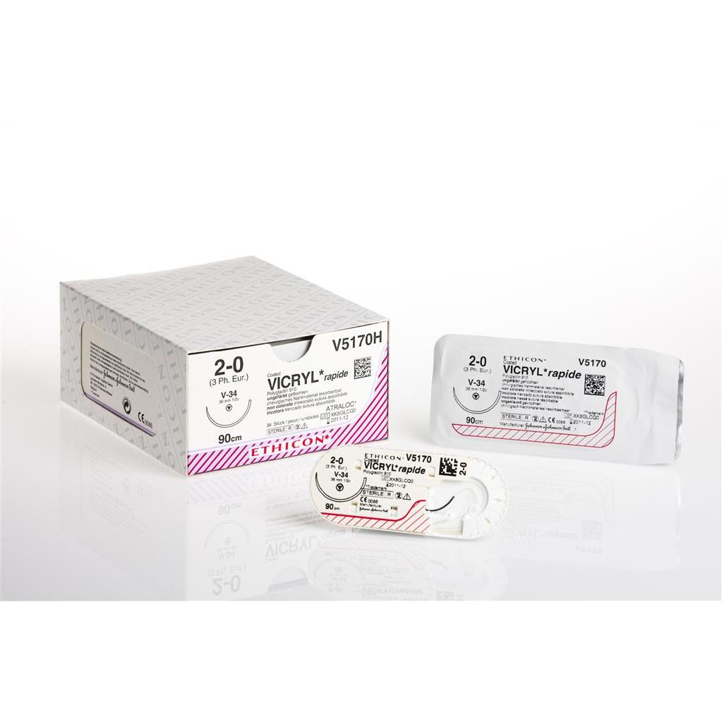 Ethicon Vicryl® Rapide RB-1 / 17 mm / 5-0 / 70 cm Naald - V2130H (36 st.)-Ethicon-Sordent