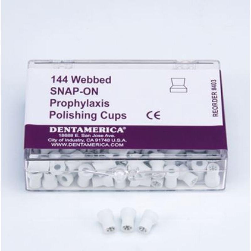 Dentamerica Polijstcups Rubber Snap-On (144 st.)-Dentamerica-Sordent