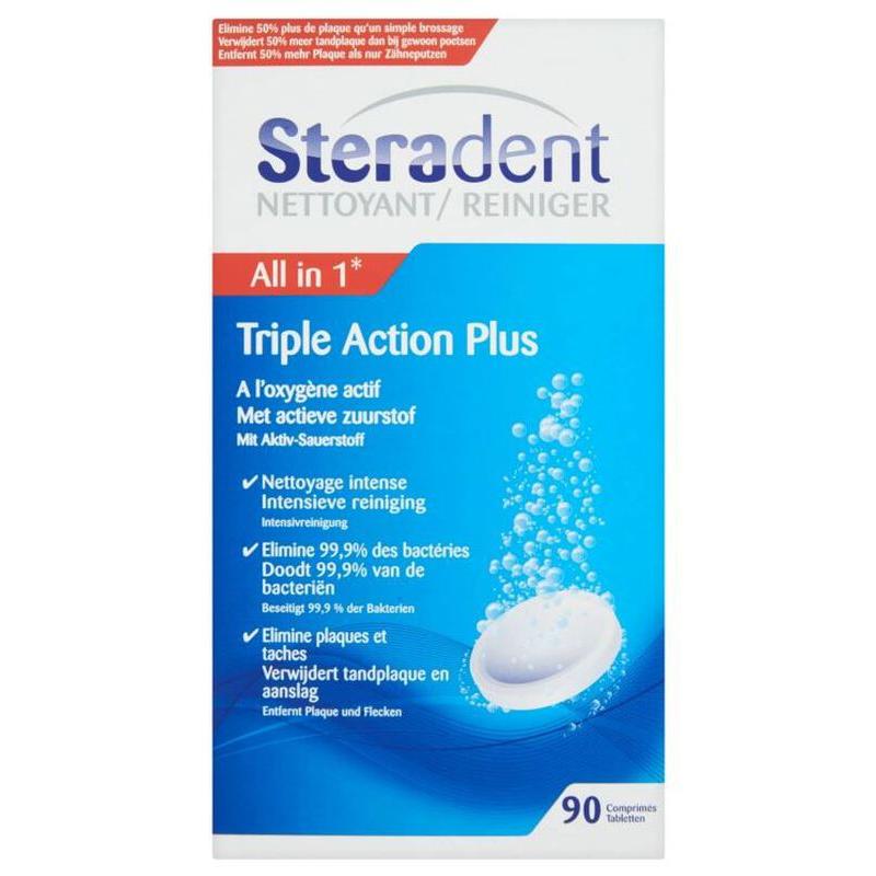 Steradent Triple Active Plus Reiniger (30/90 st.) (90 st.)-Steradent-Sordent