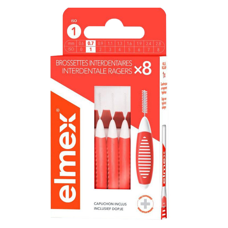 Elmex Interdentale Ragers Oranje ISO Maat 1 - 0.7 mm (8 st.)-Elmex-Sordent