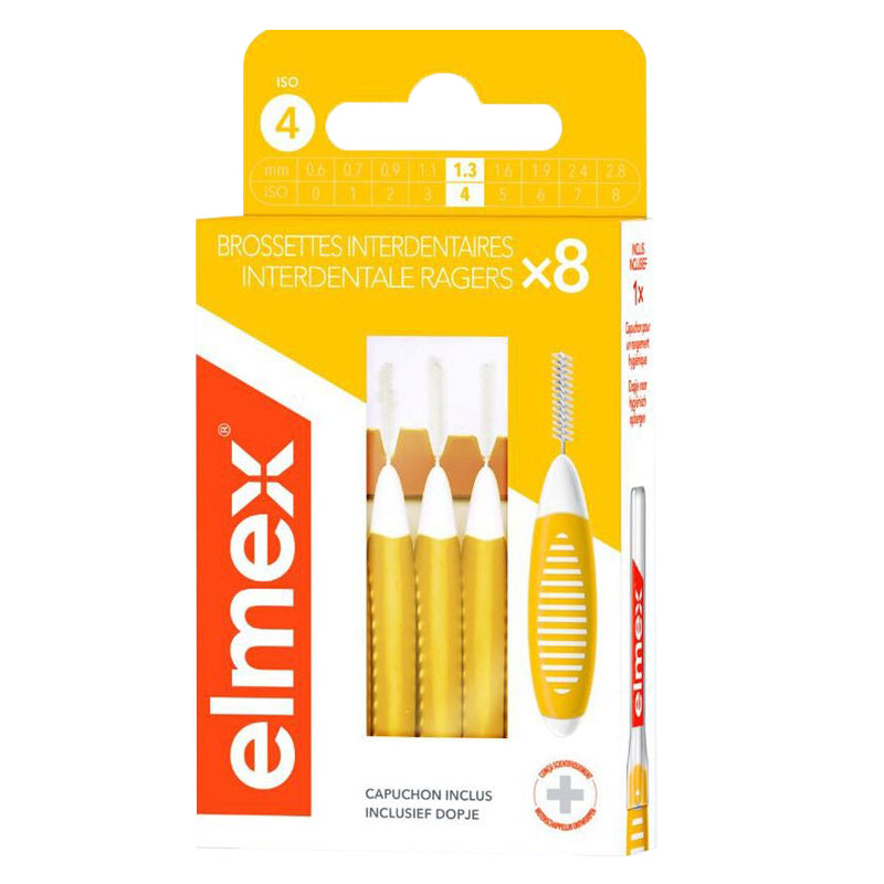 Elmex Interdentale Ragers Geel ISO Maat 4 - 1.3 mm (8 st.)-Elmex-Sordent