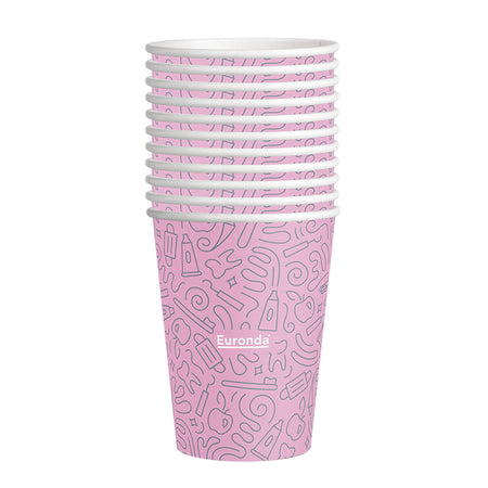 Euronda Monoart® 200mL Drinkbekers Papier - Div. Kleuren (1000 st.)-Euronda-Roze-Sordent