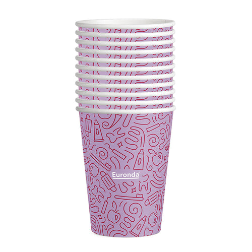 Euronda Monoart® 200mL Drinkbekers Papier - Div. Kleuren (1000 st.)-Euronda-Lila-Sordent
