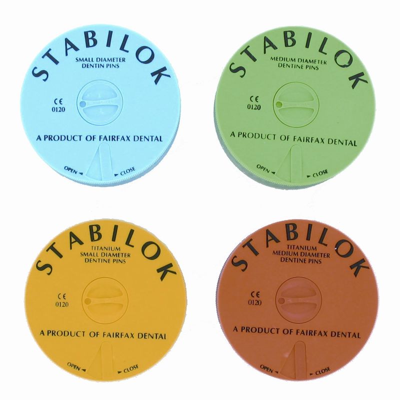 Fairfax Dental Stabilok Titan. Stiften S/M (⌀ 0.60/0.76 mm) 20/100 st.-Fairfax Dental-Small Geel (⌀ 0.60 mm)-100 st.-Sordent