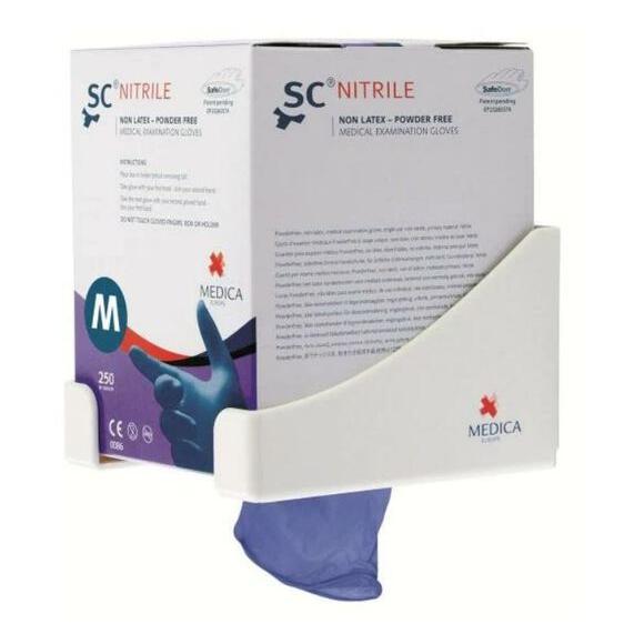 Medica RVS Handschoenen Wandhouder Voor 1 Binnendoos Wit (Cuff)-Medica-Sordent