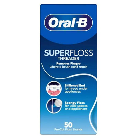 SuperFloss™ - Beugels / Bruggen / Moeilijk Bereikbare Tanden 50 st.-Oral-B-Sordent