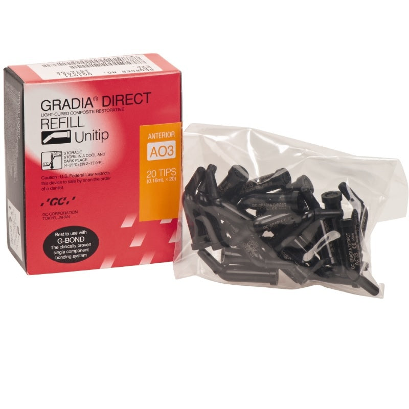 GC Gradia Direct Anterior Unitip - Diverse Kleuren (10 x 0.16 mL)-GC-AO3 (Inside Shade)-Sordent