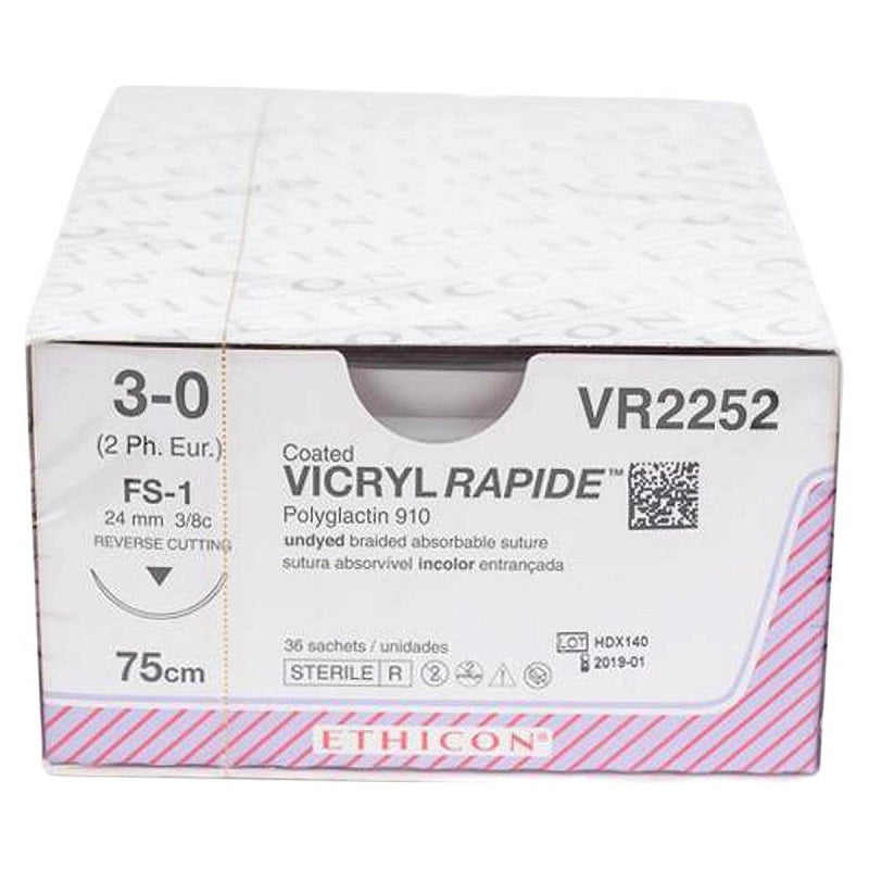Ethicon Vicryl® Rapide SH-1 / 22 mm / 3-0 / 70 cm Naald - V2190H (36 st.)-Ethicon-Sordent