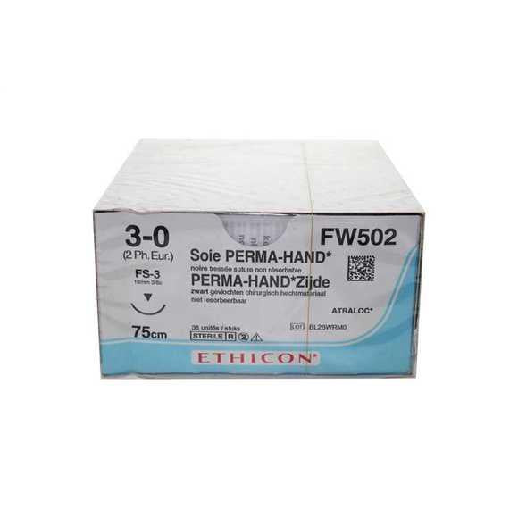 Ethicon Hechtzijde FS-3 / 16 mm / 3-0 / 75 cm Naald - FW502 (36 st.)-Ethicon-Sordent