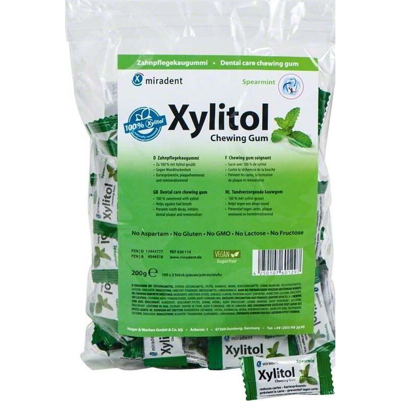 Miradent Xylitol Kauwgom - Div. Smaken (100 x 2 st.)-Miradent-Spearmint-Sordent