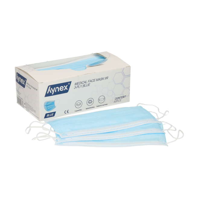 Hynex Medische Mondmasker 3-laags Type IIR Zwart/Blauw/Roze (50 st.)-Disposables-Hynex-Sordent