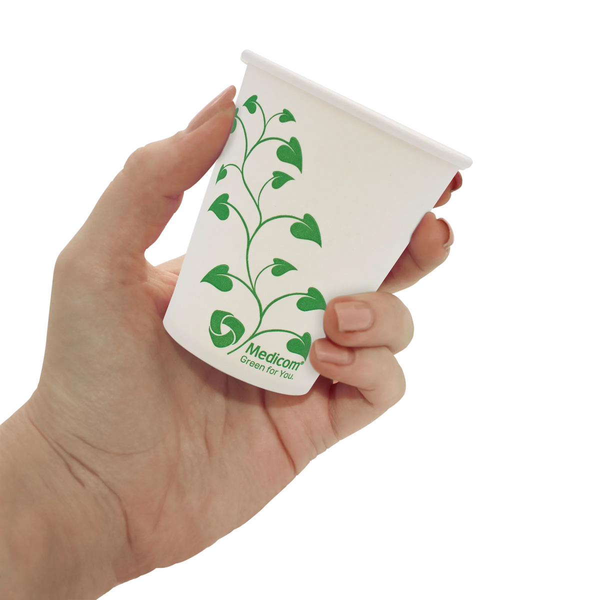 Medicom Biodegradable Papieren Drinkbeker Green for You 180 mL-Drinkbekers-Medicom-Sordent