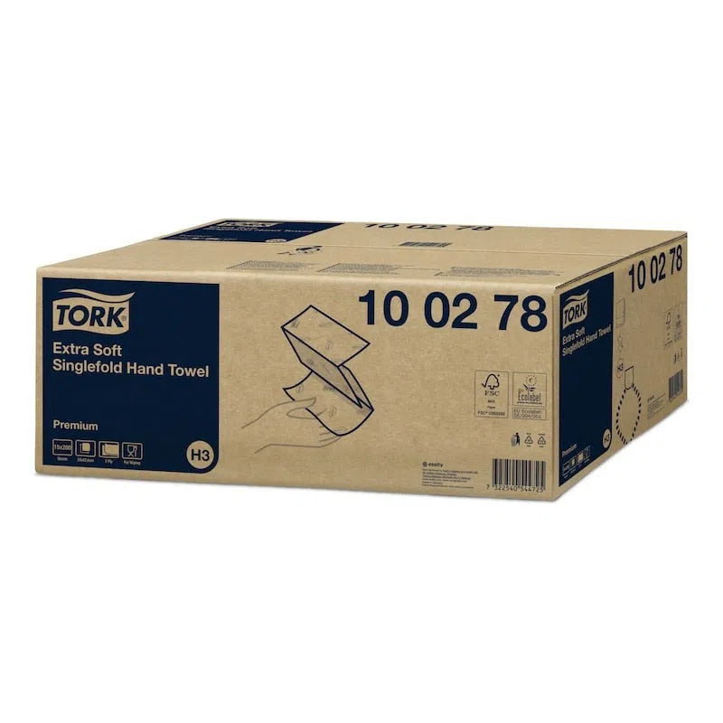 Tork Extra Zachte Singlefold Handdoek H3 - 2 Laags - (15x200 st.)-Tork-Sordent