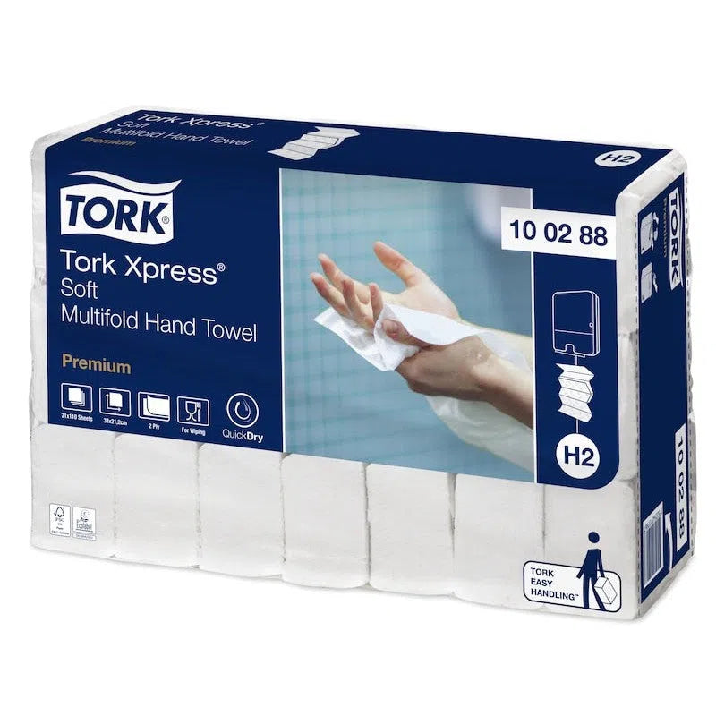 Tork Xpress® Zachte Multifold Handdoek H2 - 34 cm. (21x110 st.)-Tork-Sordent