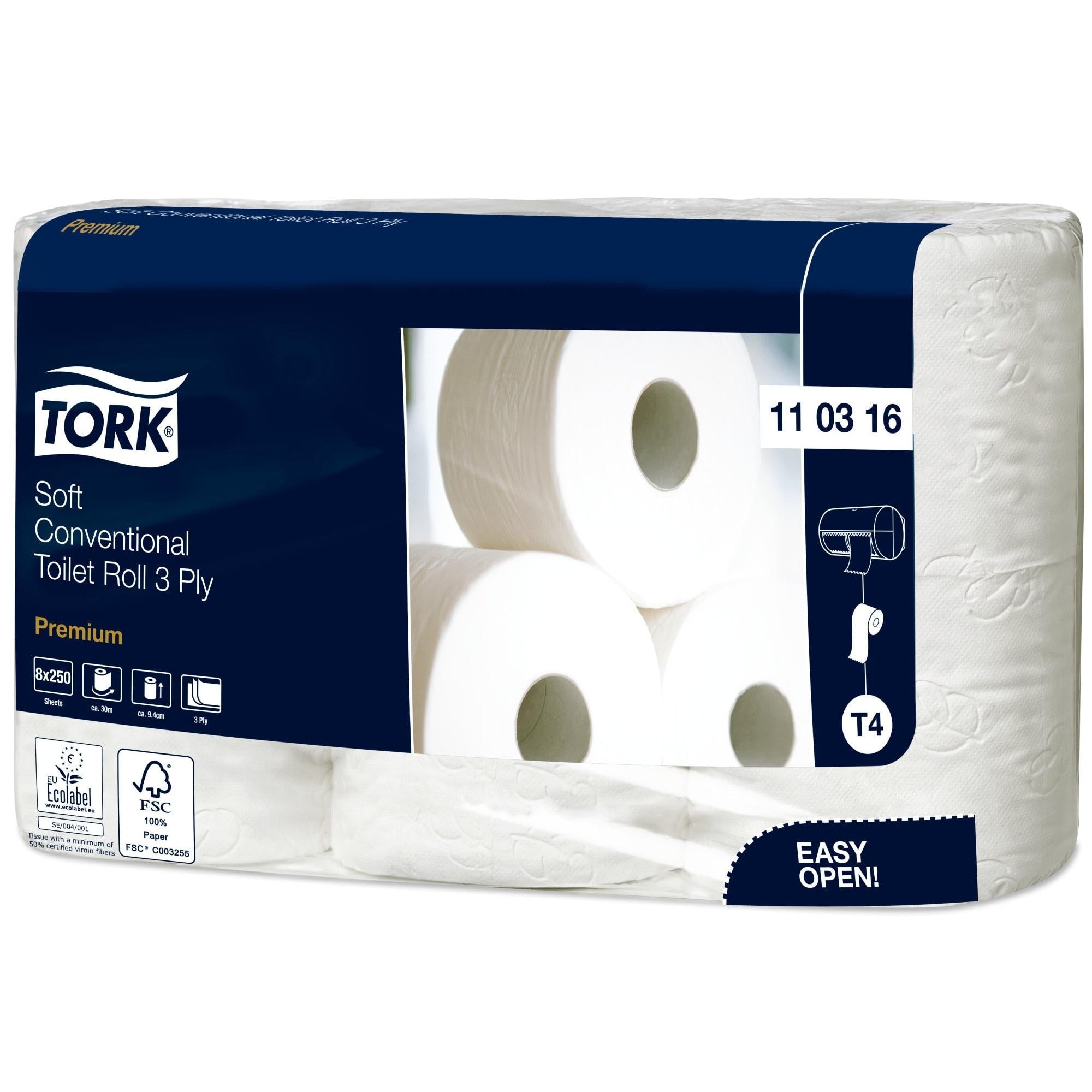 Tork Toiletpapier Zacht 3-laags 250 vel (9 x 8 rol)-Tork-Sordent