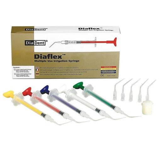 Diaflex™ Luer-lock irrigatiespuit (5,5 mL) + Tips-DiaDent-DiaFlex V-Sordent