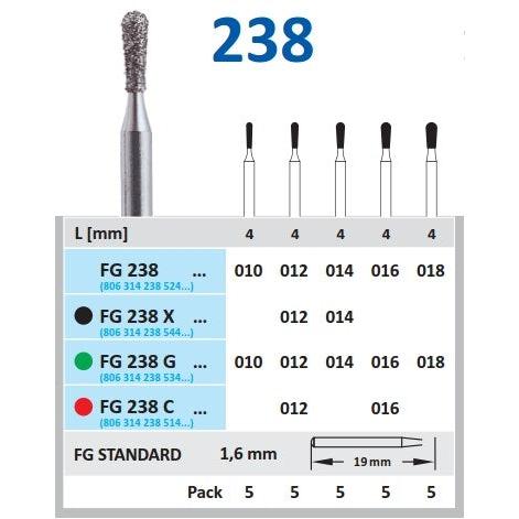 Horico Diamantboor Omgekeerd Kegel FG 238 / 19 mm / 1,6 mm-Horico-Sordent