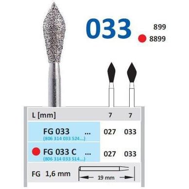 Horico Diamantboor Vlamvormig met punt FG 033 / 19 mm / 1,6 mm-Horico-Sordent