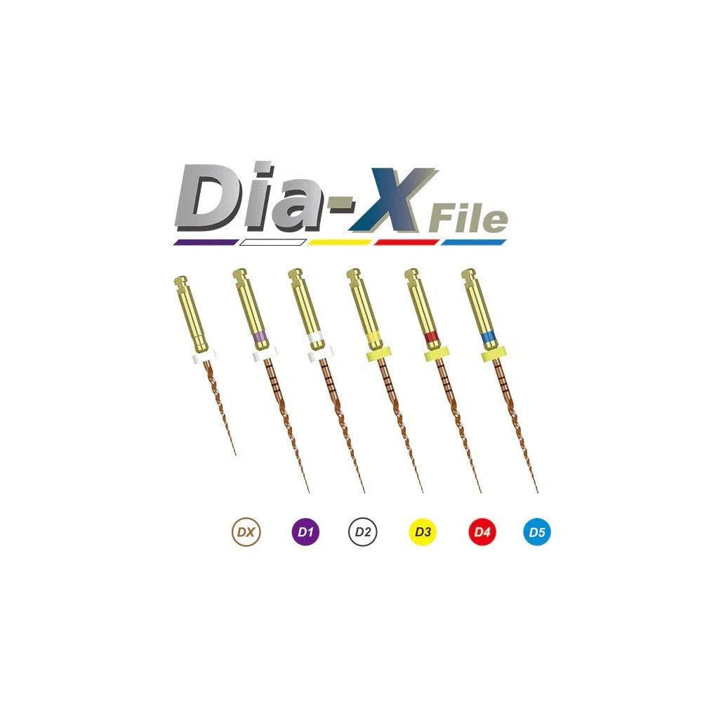 DIA-X (NiTi) Roterende Vijlen (#DX, #D1-5 - 19, 21, 25 mm)-Gezondheidszorg-DiaDent-Sordent