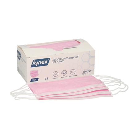 Hynex Medische Mondmasker 3-laags Type IIR Zwart/Blauw/Roze (50 st.)-Disposables-Hynex-Sordent