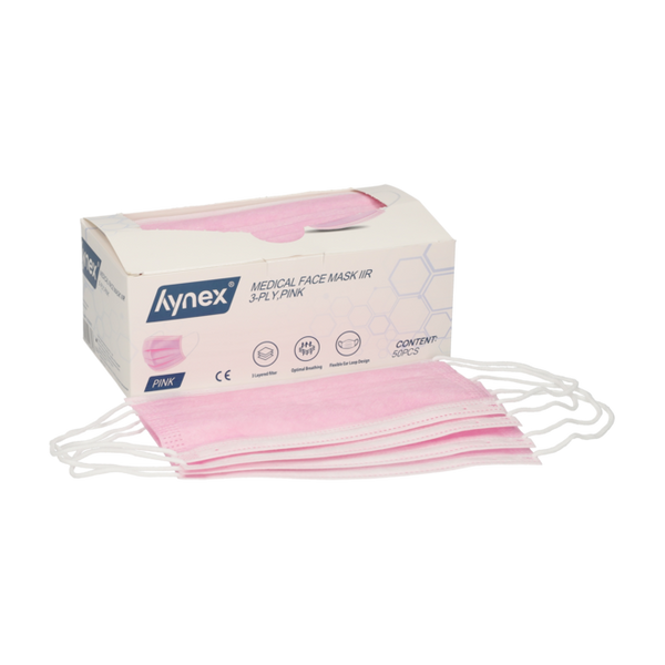 Hynex Medische Mondmasker 3-laags Type IIR Zwart/Blauw/Roze (50 st.)-Disposables-Hynex-Sordent