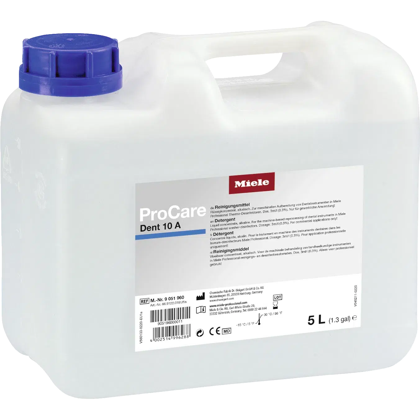 Miele ProCare Dent 10 A – Alkalisch Reinigingsmiddel (5L)-Miele-Sordent