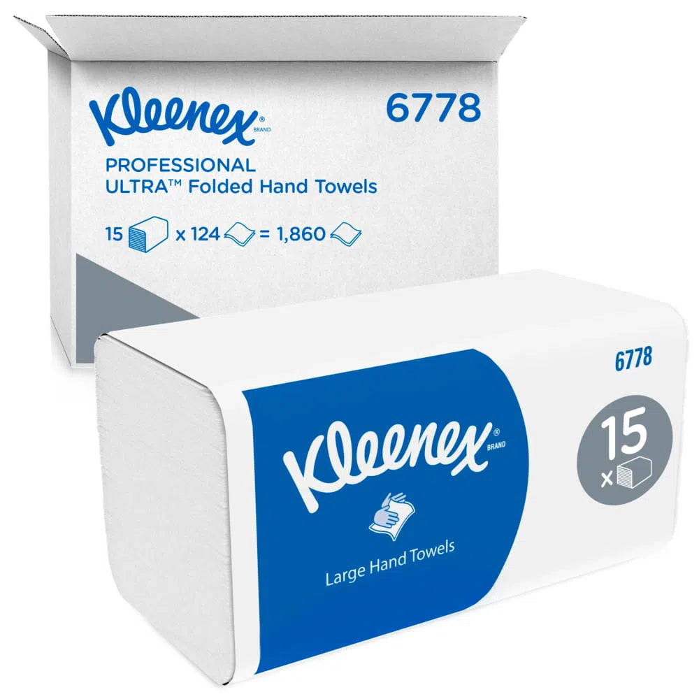 Kleenex® MAINLINE Grote V-Gevouwen Handdoek - 2-laags - (15x124 st)-Kleenex-Sordent