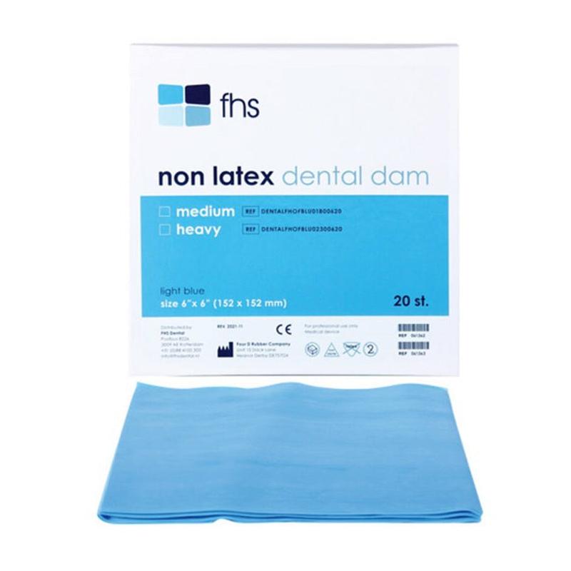 PoloDent Non Latex Dental Dam Heavy Blauw 152 x 152 mm (20 st.)-PoloDent-Sordent