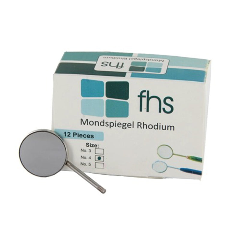 FHS Dental Mondspiegels Rhodium Rond Nr. 4 (12 st.)-FHS Dental-Sordent