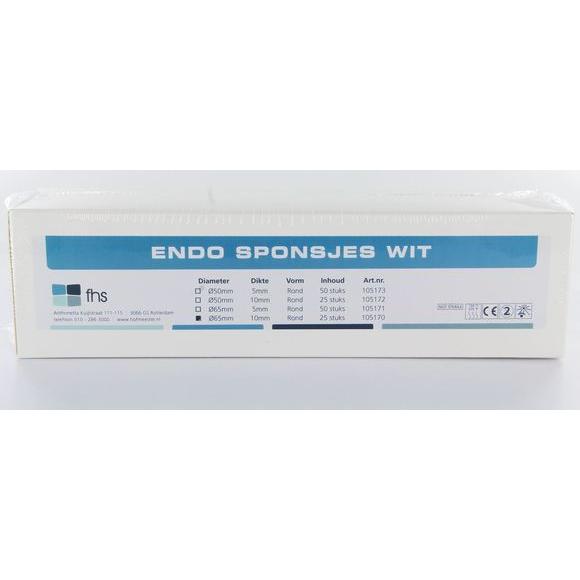 FHS Dental Endosponsjes Rond Wit 50 x 5 mm (50 st.)-FHS Dental-Sordent