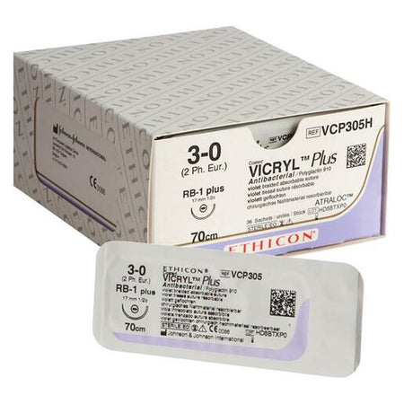 Ethicon Vicryl® Plus RB-1 / 17 mm / 3-0 / 70 cm Naald - VCP305H (36 st.)-Ethicon-Sordent