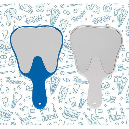 Denlo Handspiegel Kies- / Tandvorm Wit+Blauw 24x13x8.5 cm (2 st.)-Denlo-Sordent