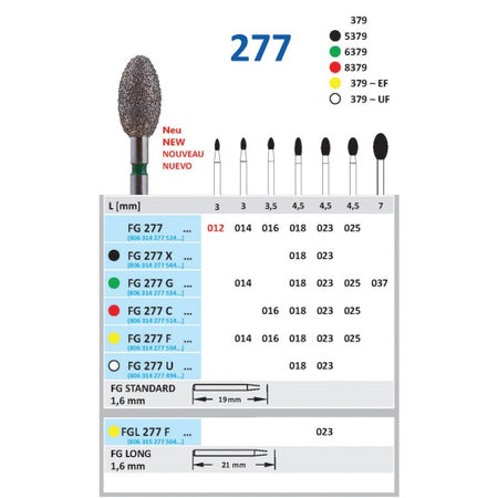 Horico Diamantboor Vlam Lang FGL 277 / 21 mm / 1,6 mm-Horico-Extra Fijn-023-Sordent