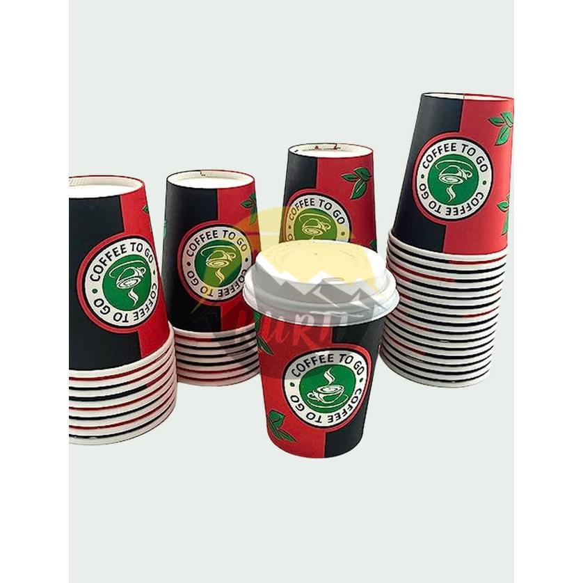 KURTT Koffiebekers Rood To Go met Deksel PP 200 mL / 8 oz (500 st.)-Drinkbekers-KURTT-Sordent