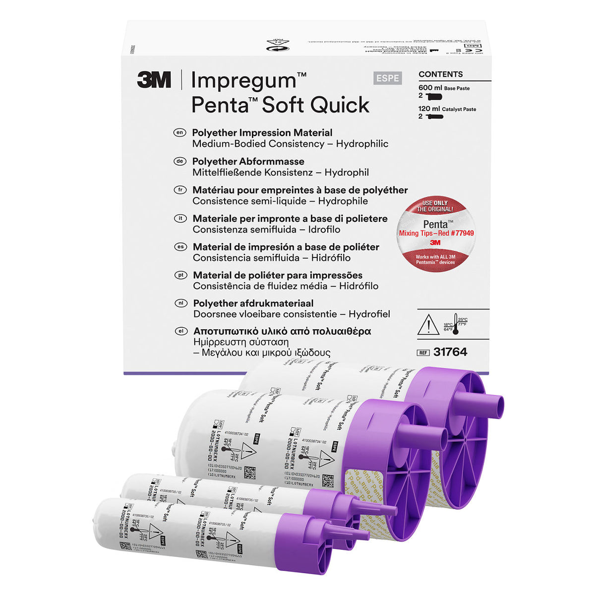 3M™ Impregum™ Penta™ Soft Quick Polyether Afdrukmateriaal Refill (2 x 360 mL)-Solventum-Sordent