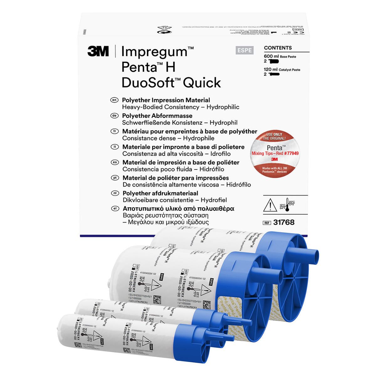 3M™ Impregum™ Penta™ H DuoSoft™ Quick Polyether Afdrukmateriaal Refill (2 x 360 mL)-Solventum-Sordent