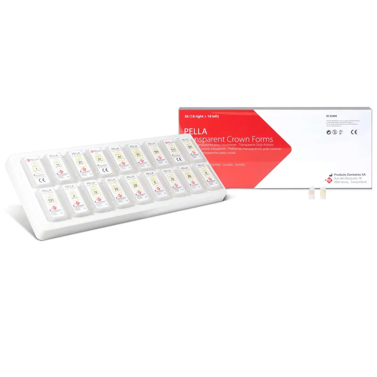 Produit Dentaires - Odus Pella - Noodkronen Transparant (39 paar)-Produits Dentaires-Sordent