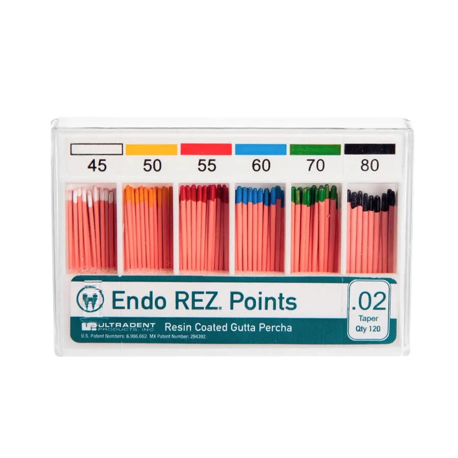 EndoREZ™ Points - Guttaperchapoints met Kunststoflaag - Diverse Maten-Ultradent-.02-45/50/55/60/70/80-Sordent