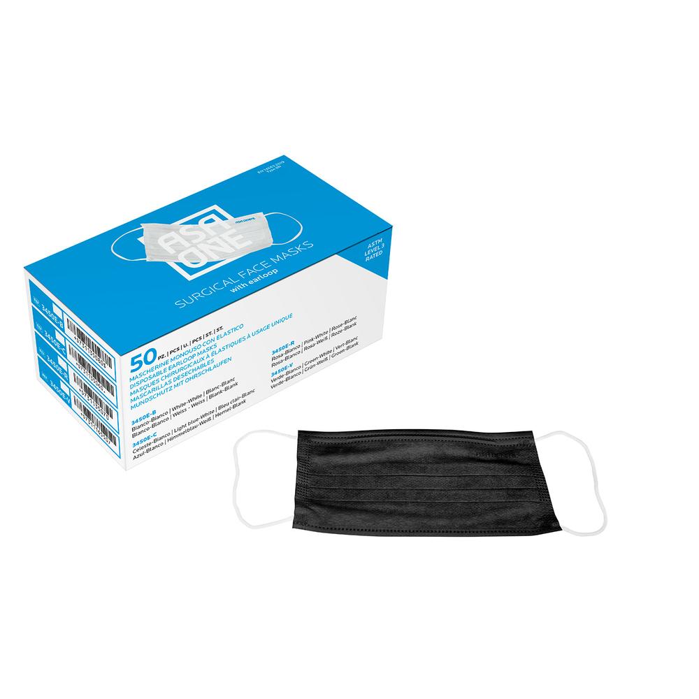 Asa Dental Chirurgische Mondmasker - Diverse Kleuren (50 st.)-Disposables-Asa Dental S.p.A-Zwart-Sordent