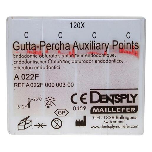 Gutta-Percha Points Auxiliary A022F 24 mm - Div. Maten (120 st.)-Dentsply Sirona-Sordent