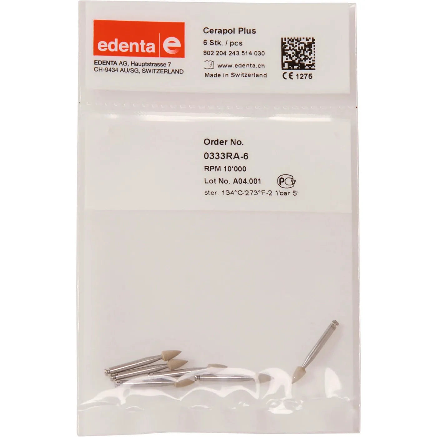 Edenta CeraPol Plus 0333 RA Grijs - model 243 / 6 mm / 030 (6 st.)-Edenta-Sordent