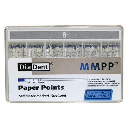 DiaDent (mm-Gemarkeerd) Paper Points - ISO Maten/.02 Taper-DiaDent-Sordent