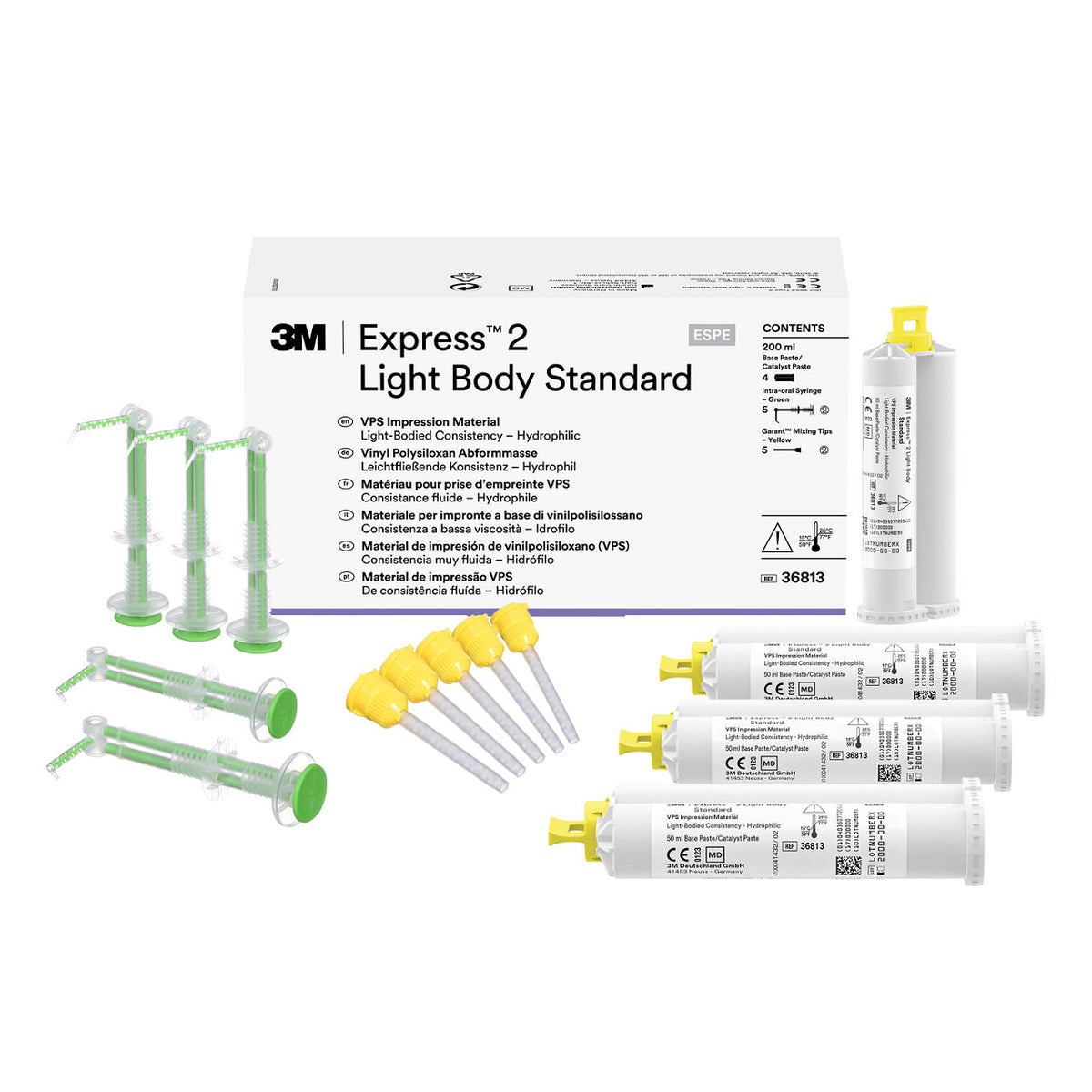 3M™ Express™ 2 Light Body Standard VPS Afdrukmateriaal Refill (4 x 50 mL)-Solventum-Sordent