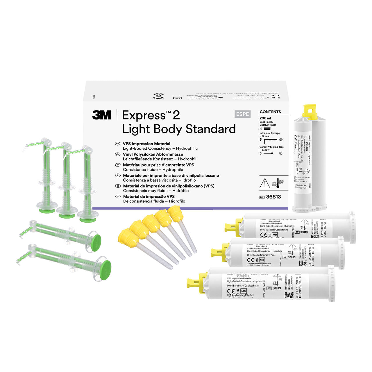3M™ Express™ 2 Light Body Standard VPS Afdrukmateriaal Refill (4 x 50 mL)-Solventum-Sordent