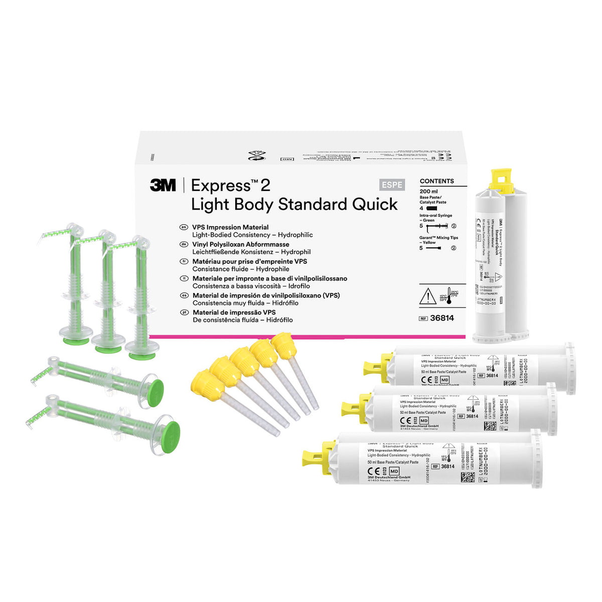 3M™ Express™ 2 Light Body Standard Quick VPS Afdrukmateriaal (4 x 50 mL)-Solventum-Sordent