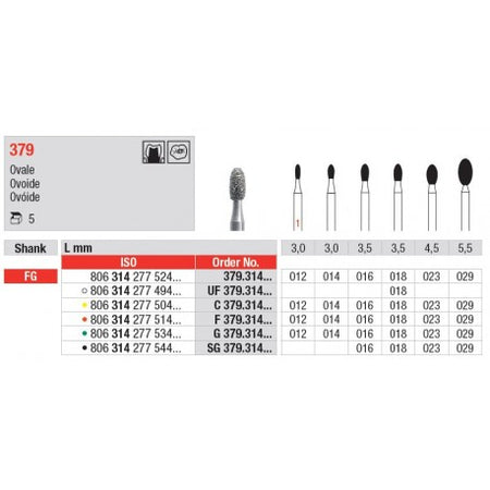 Edenta Diamantboor Eivormig FG 379.314.016-Edenta-Sordent