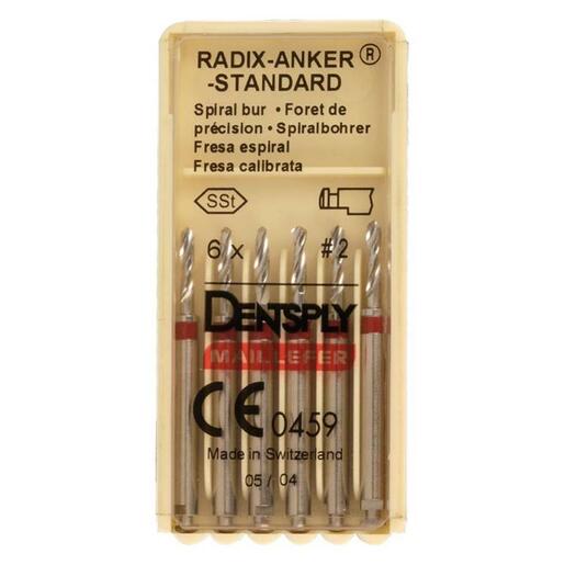 Dentsply Radix Spiral Bur Spiraalboren - C0216 Maat 1/2/3 (6 st.)-Dentsply Sirona-Maat 2 - Rood-Sordent