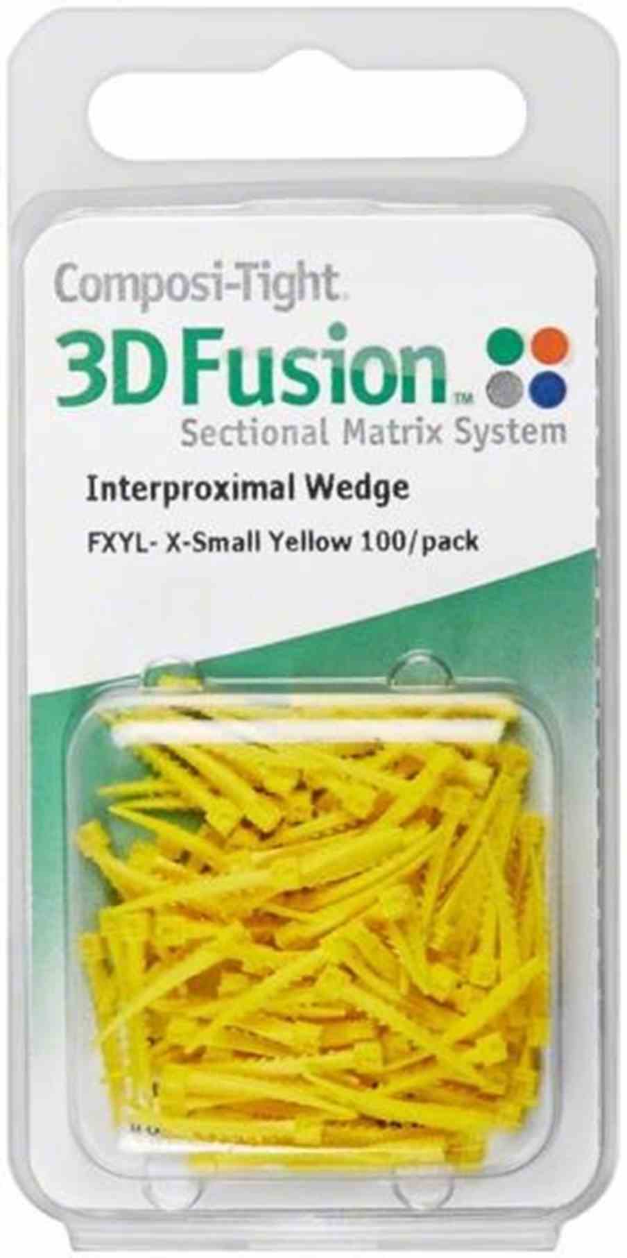 Composi-Tight® 3D Fusion™ Wedge Extra Small Geel Bulk Refill (Wiggen) (100 st.)