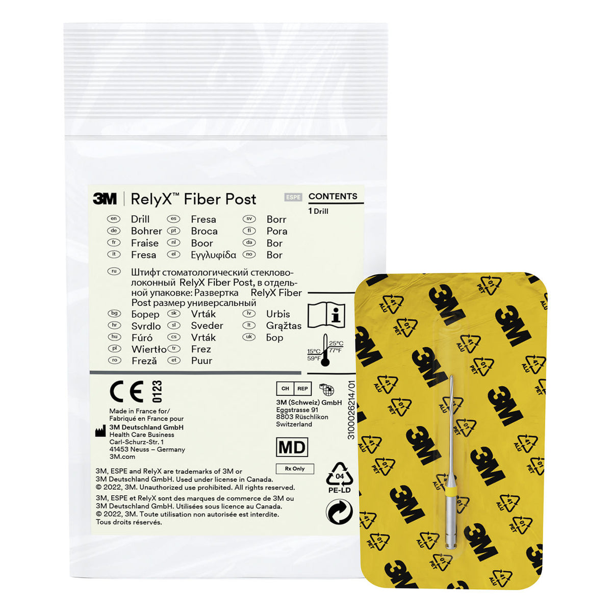 3M™ RelyX™ Fiber Post Boor Maat 1 Geel Ø 1,3 mm-Solventum-Sordent
