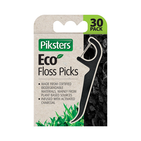 Piksters Eco Floss Picks Zwart (30 st.)-Piksters-Sordent